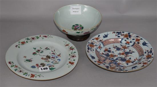 Chinese porcelain bowls and 2 plates